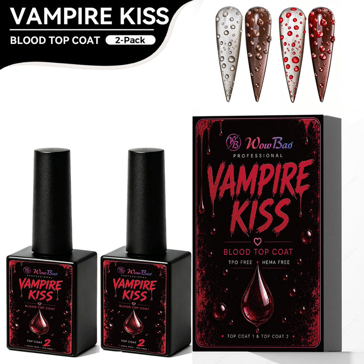 Vampire haloween Non Wipe Top Coat Wow Bao Nails