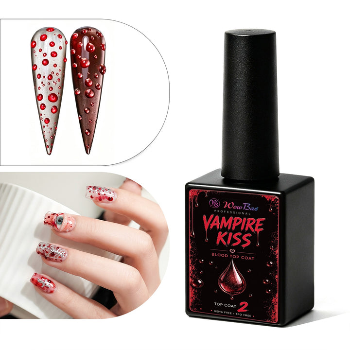 Vampire haloween Non Wipe Top Coat Wow Bao Nails
