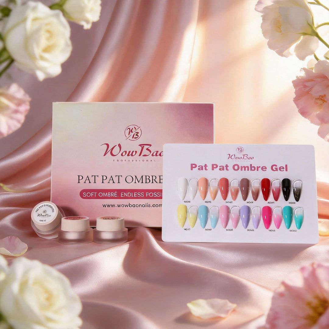 Pat pat ombre set of 12 with colour chart WowBao Nails