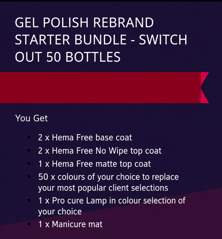 GEL POLISH REBRAND STARTER BUNDLE - Switch out 50 bottles WowBao Nails