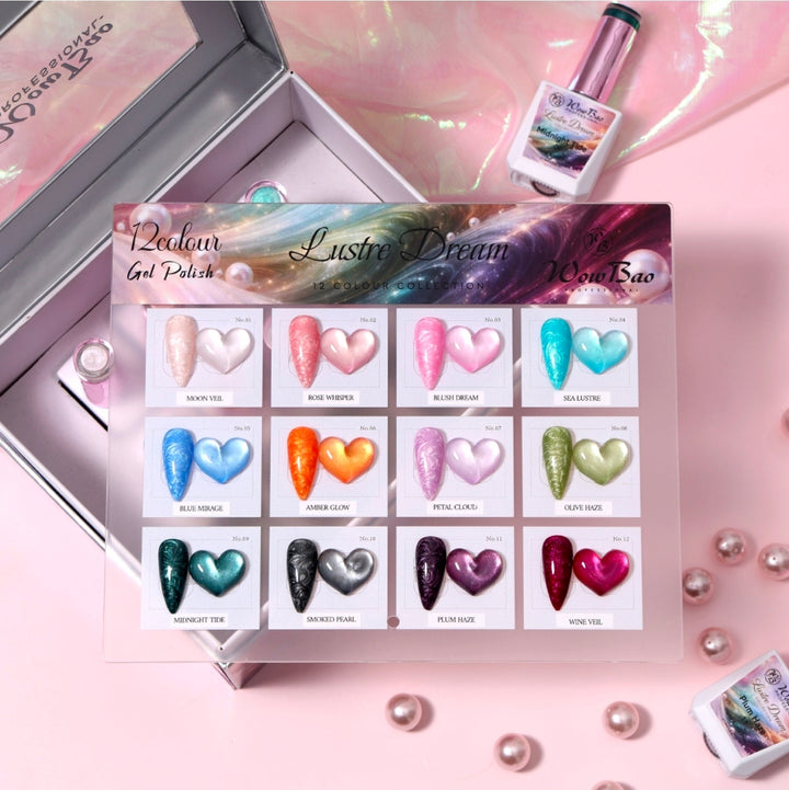 Lustre collection set of 12 includes colour chart- TPO / Hema-Free Gel Polish 15ml WowBao Nails