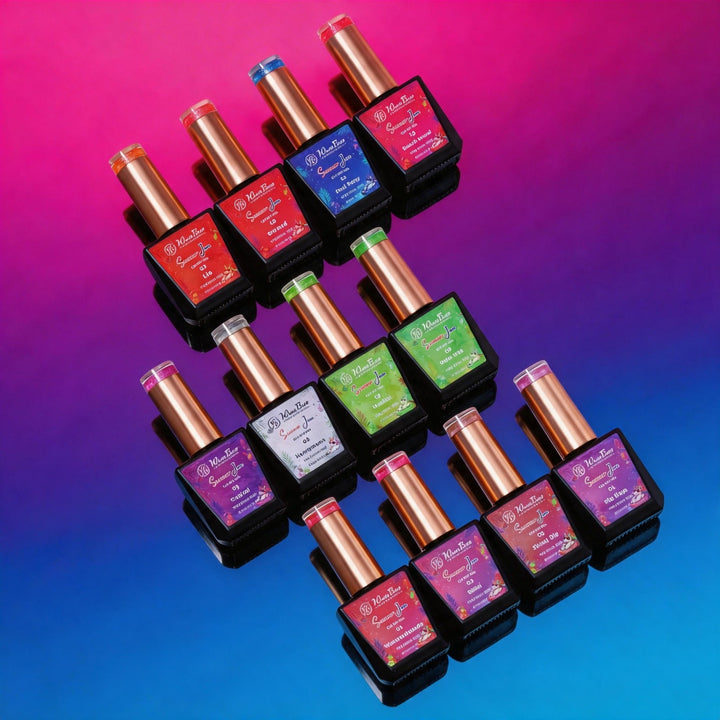 Summer Jam collection set of 12 includes colour chart- TPO / Hema-Free Gel Polish 15ml WowBao Nails