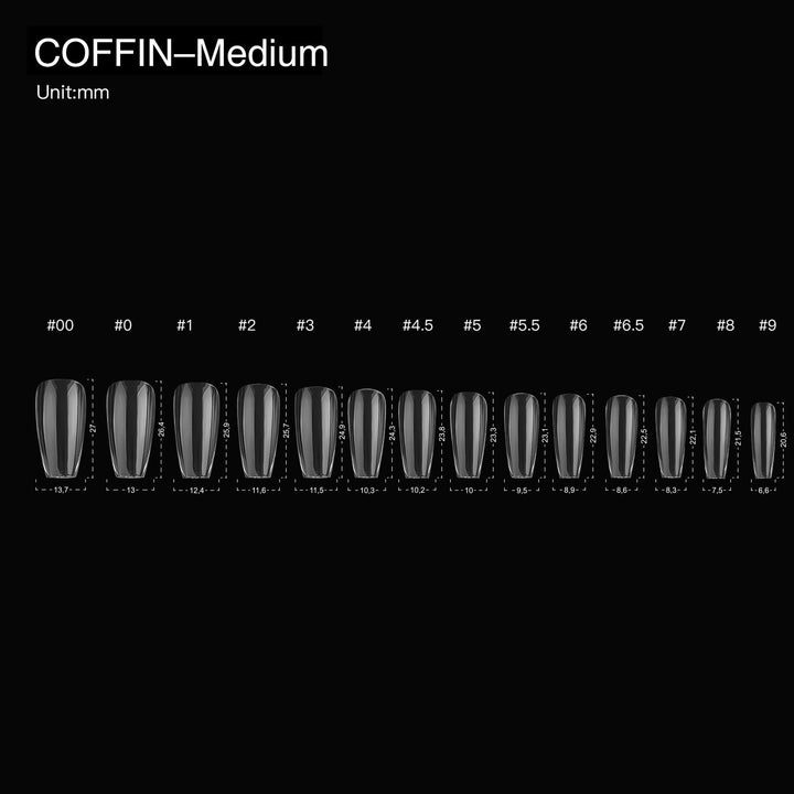 X-TENDZ Full Cover tips  | Coffin Wow Bao Nails