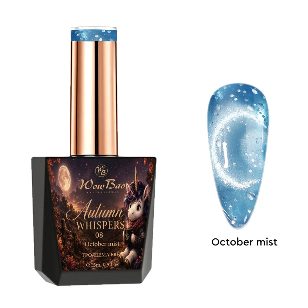 Autumn Whispers Cat Eye collection set of 9 includes colour chart- TPO / Hema-Free Gel Polish 15ml WowBao Nails