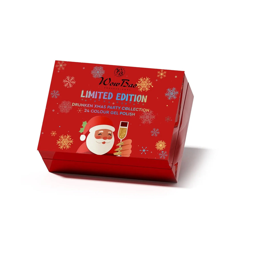 ***PRE ORDER*** Limited Edition! Drunken Xmas Party Gel Polish Set of 24 collection with colour book - TPO / Hema-Free Gel Polish 15ml WowBao Nails