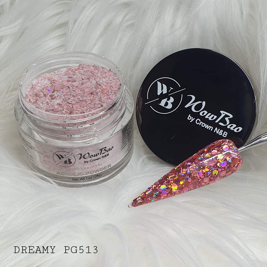 WowBao Nails 513 Dreamy Acrylic powder Premium glitter