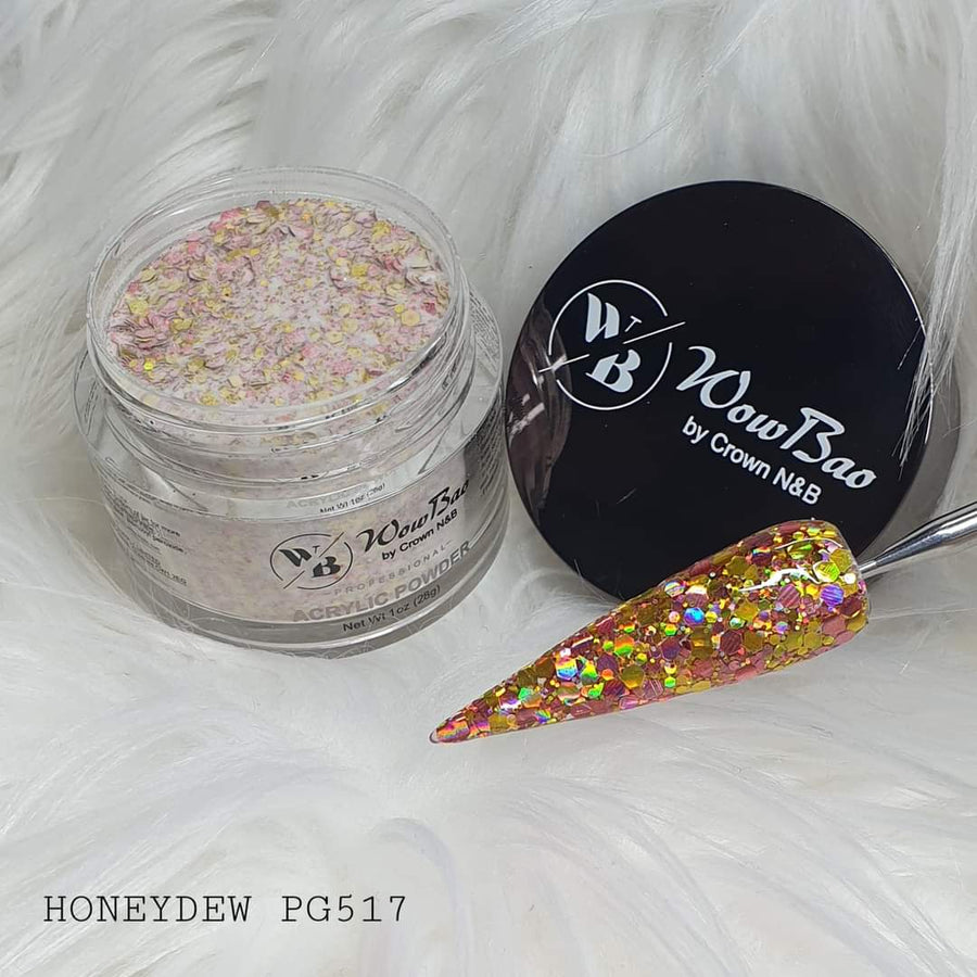 WowBao Nails 517 Honey Dew Acrylic powder Premium glitter
