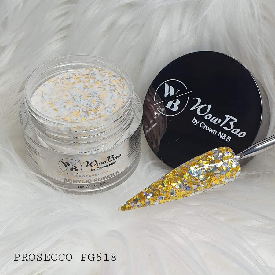 WowBao Nails 518 Prosecco Acrylic powder Premium glitter