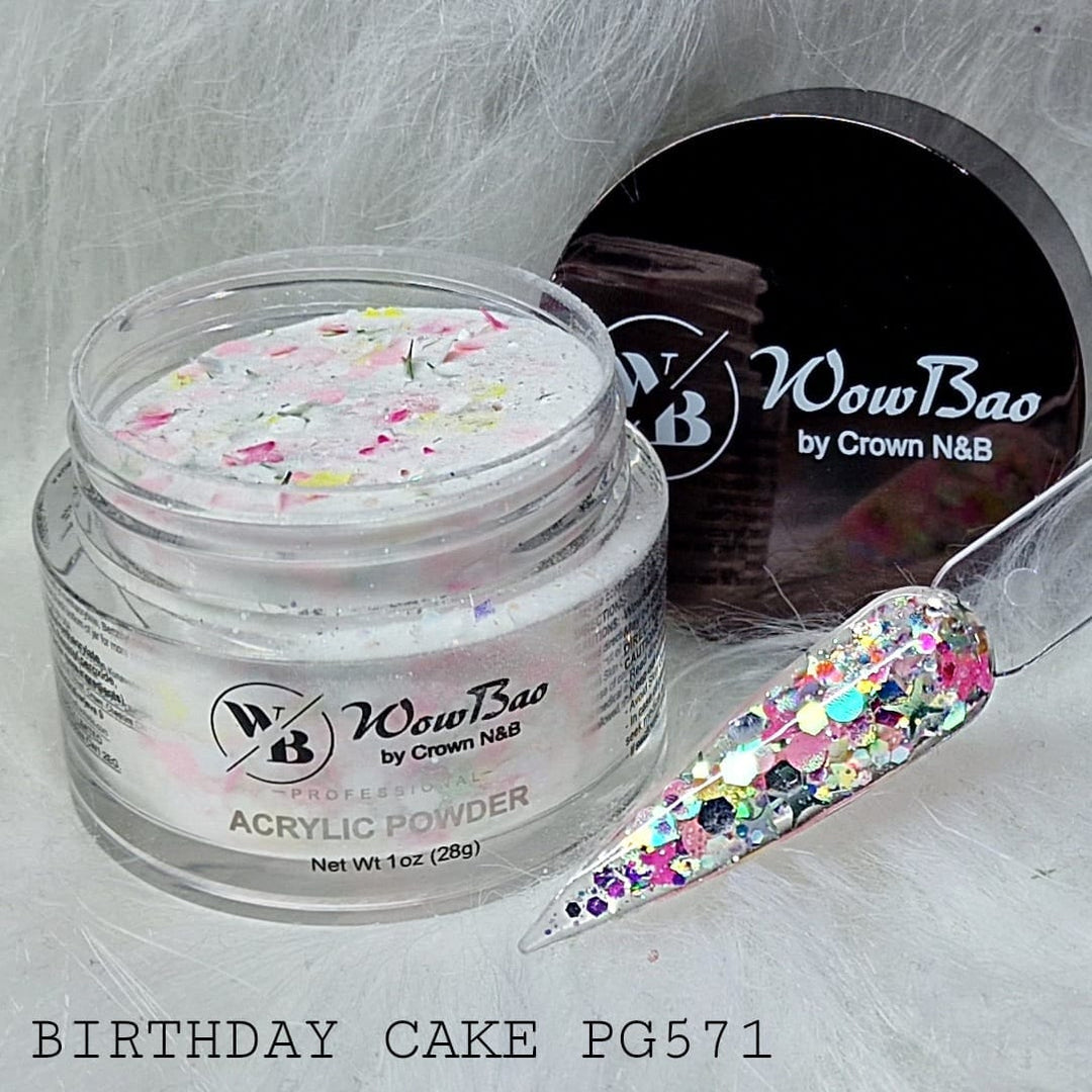 WowBao Nails 571 Birthday Cake 1oz/28g Wowbao Acrylic Powder