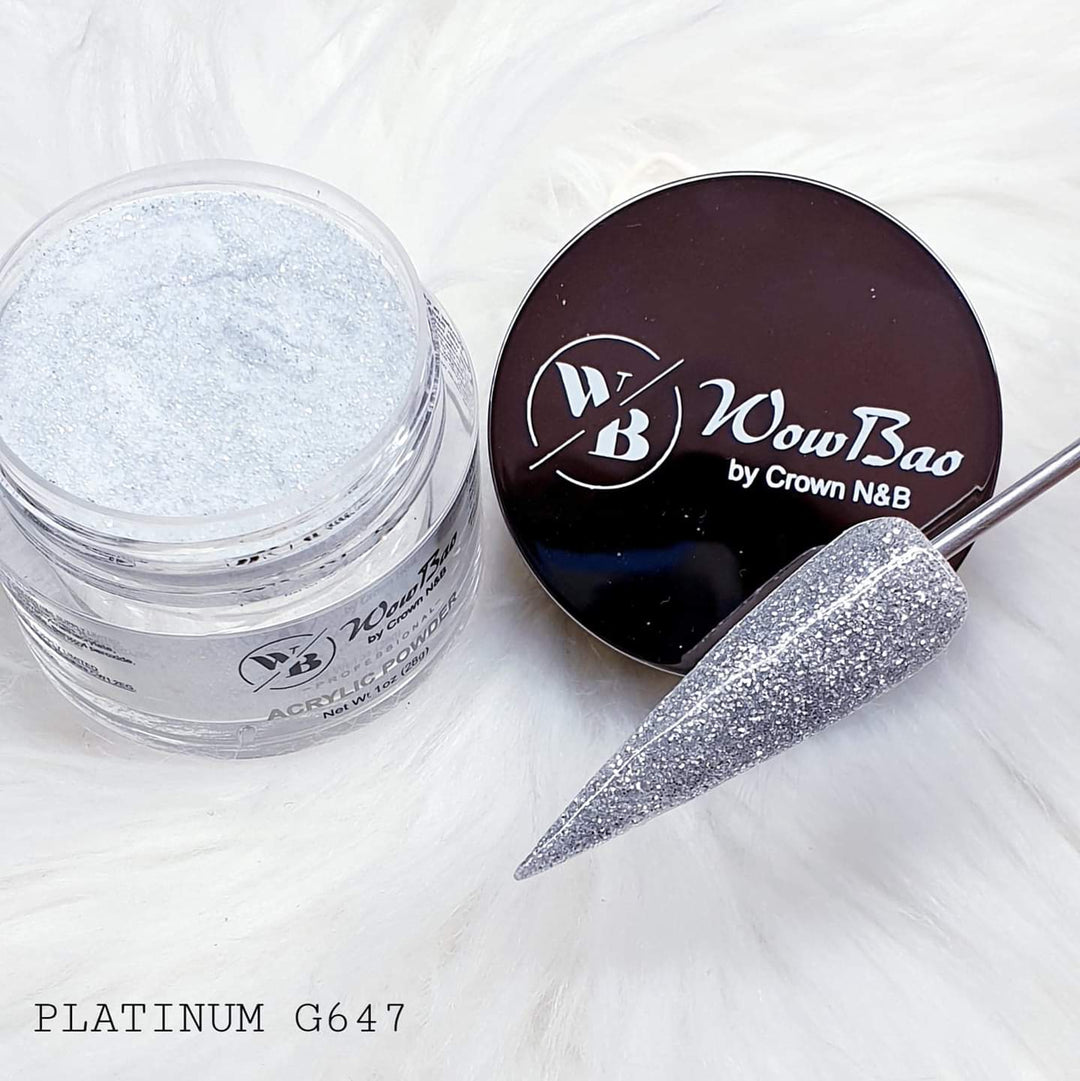 WowBao Nails 647 Platinum 1oz/28g Wowbao Acrylic Powder
