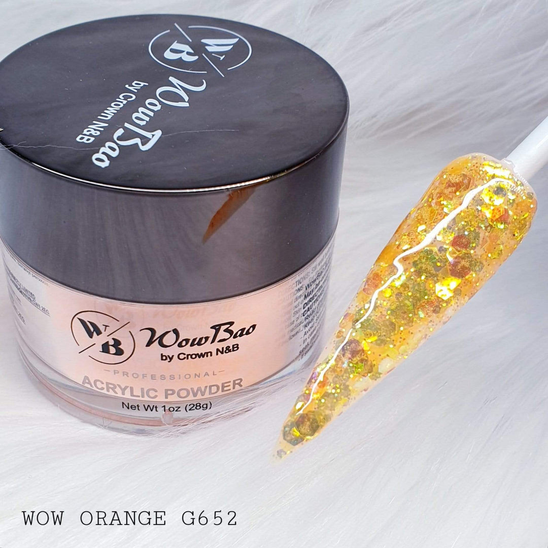 WowBao Nails 652 WOW Orange Glitter oz/28g Wowbao Acrylic Powder