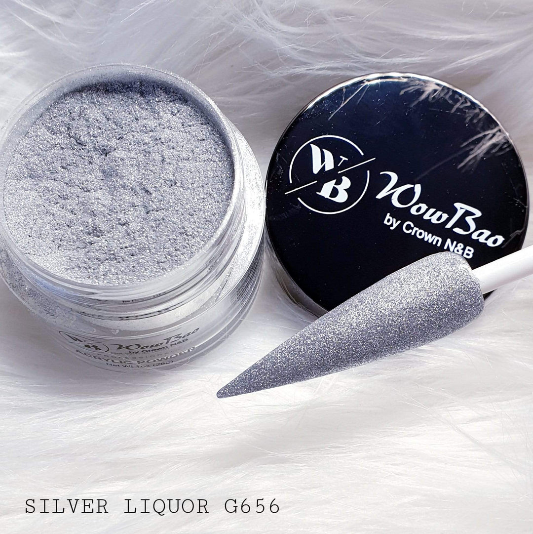WowBao Nails 656 Silver Liquor 1oz/28g Wowbao Acrylic Powder