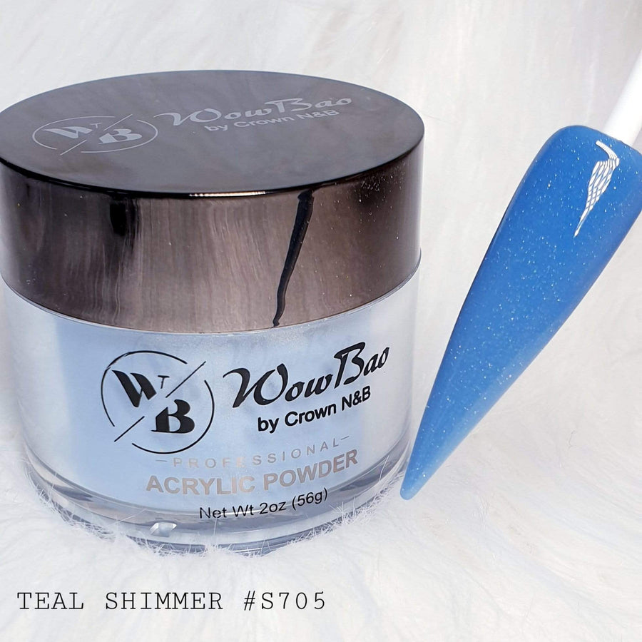 Wow Bao Nails 28g / 1oz 705 Teal Shimmer WowBao Acrylic Powder