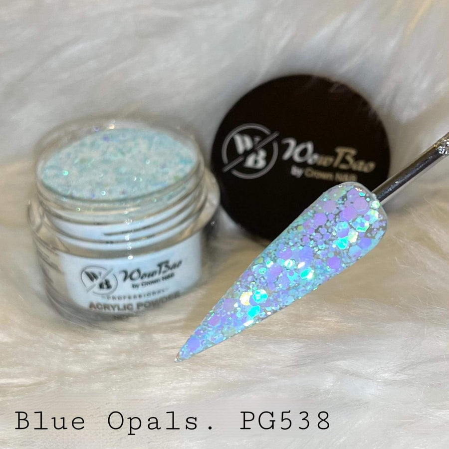 WowBao Nails Blue Opals 538 1oz/28g Wowbao Acrylic Powder