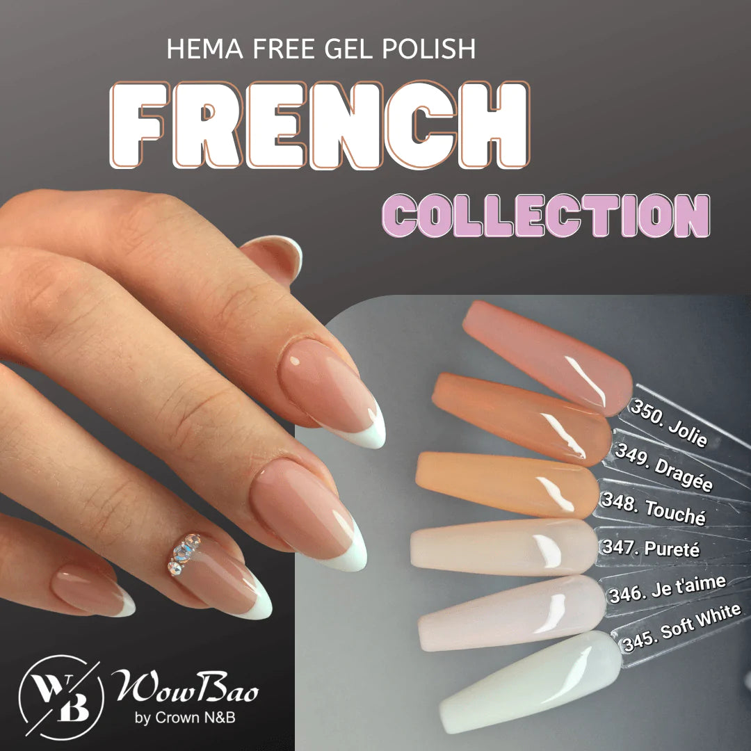 WowBao Nails French COLLECTION - set of 6 hema free Gel Polish