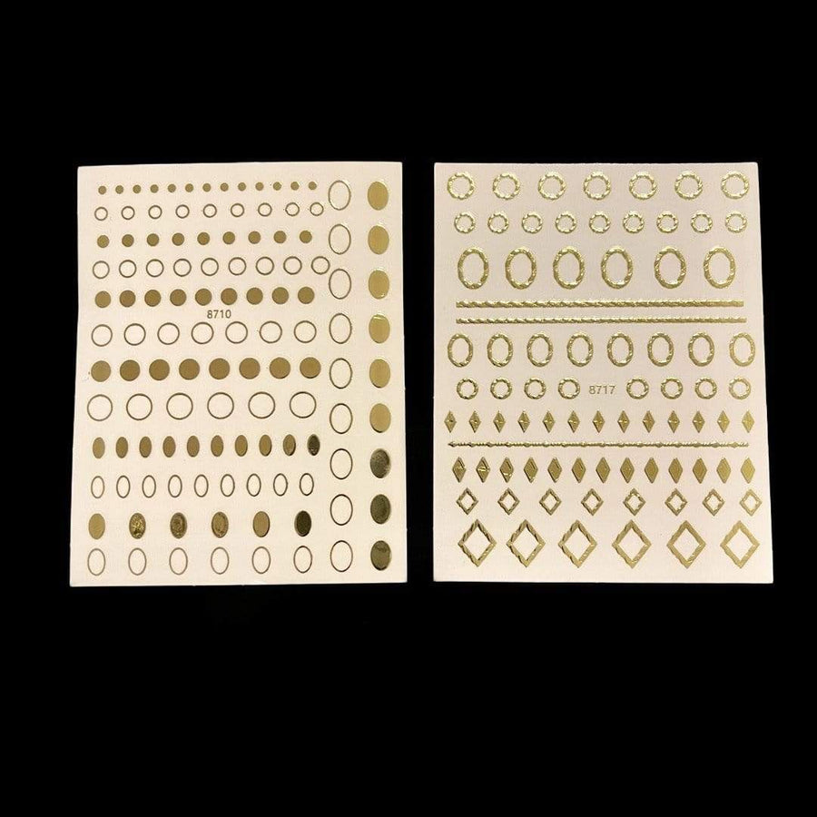 WowBao Nails Gold Nail Art Stickers Set of 2