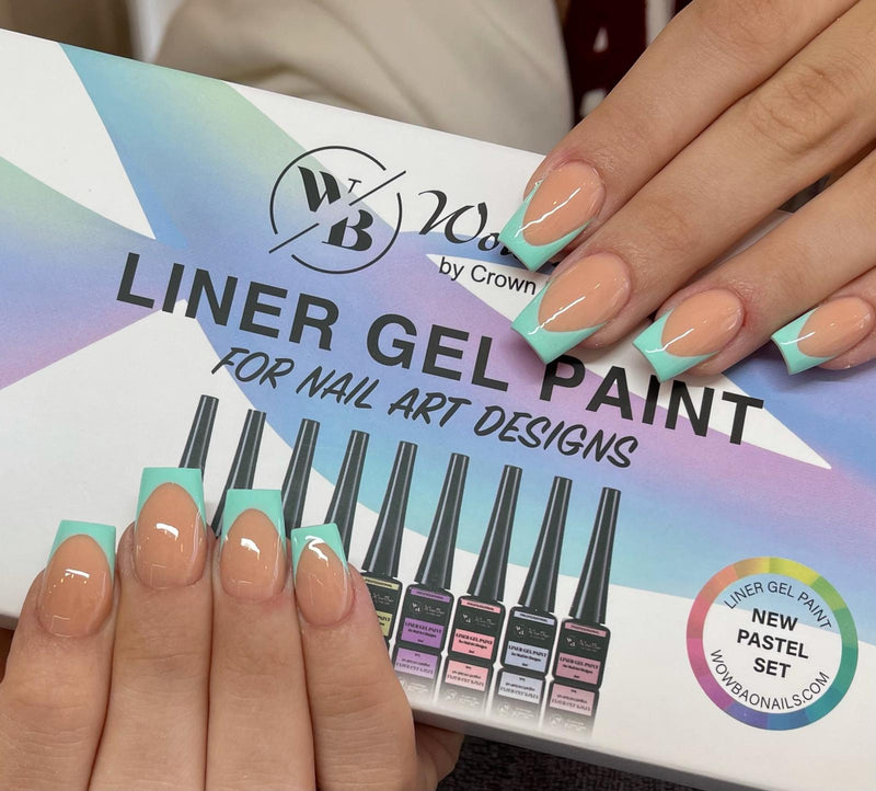 WowBao Nails Liner Gel Paint NEW PASTEL Colours Set