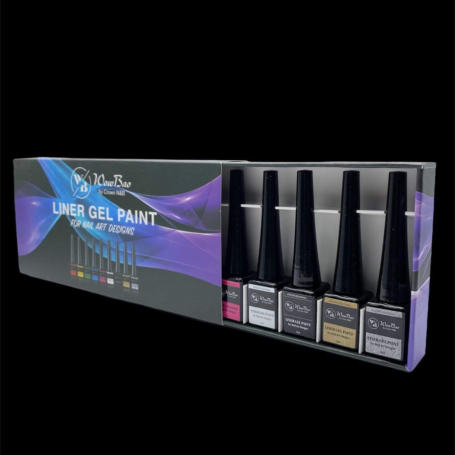 WowBao Nails Set of 9 colours Liner Gel Paint