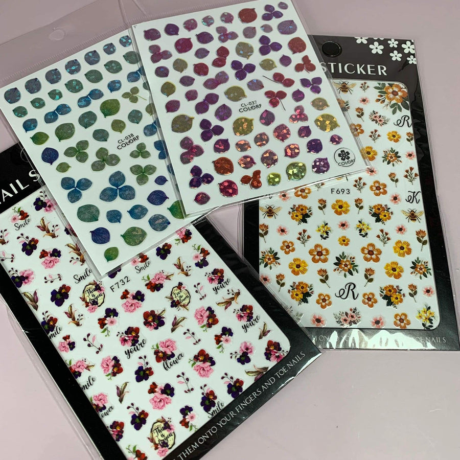 WowBao Nails Set of 4 AUTUMN LEAVES Nail art stickers