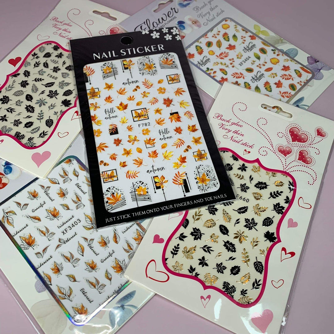 WowBao Nails Set of 5 AUTUMN LEAVES Nail art stickers