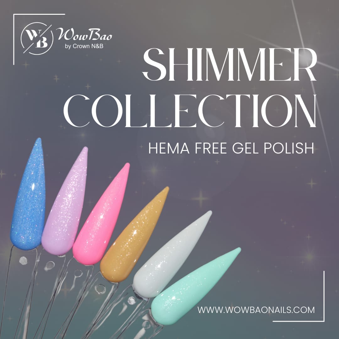 WowBao Nails Shimmer COLLECTION - set of 6 hema free Gel Polish