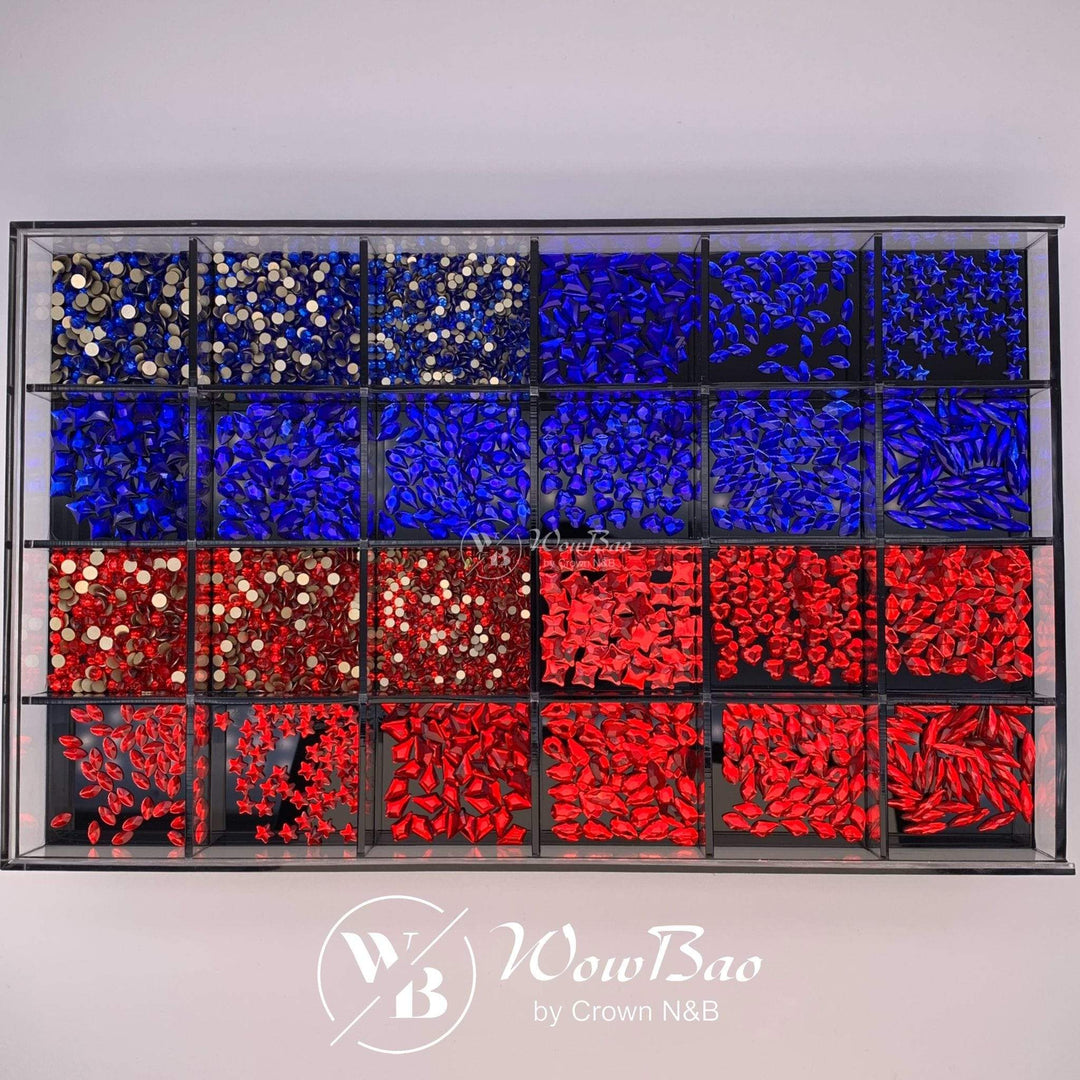 WowBao Nails The Duet red&blue WOW Crystals (3540 CRYSTALS)